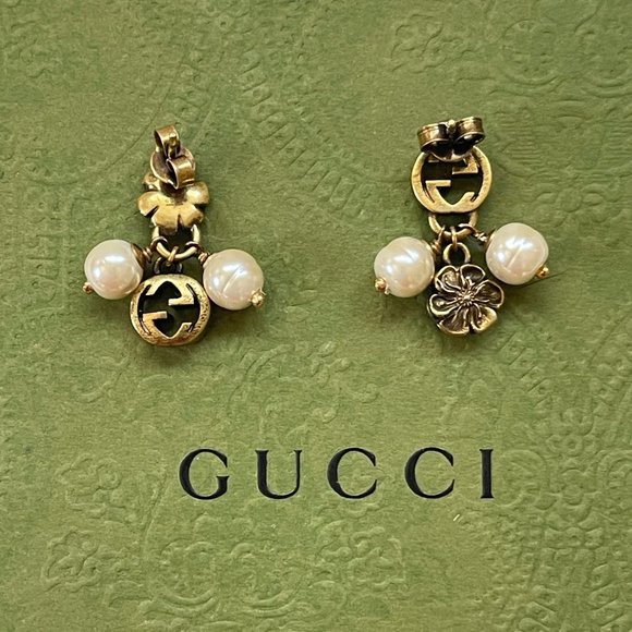 Gucci gold earrings with pearls for pierced ears - Picture 2 of 10